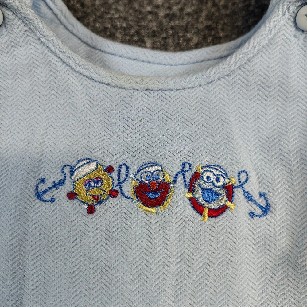 Vintage sesame street embroidered one piece 0/3 month